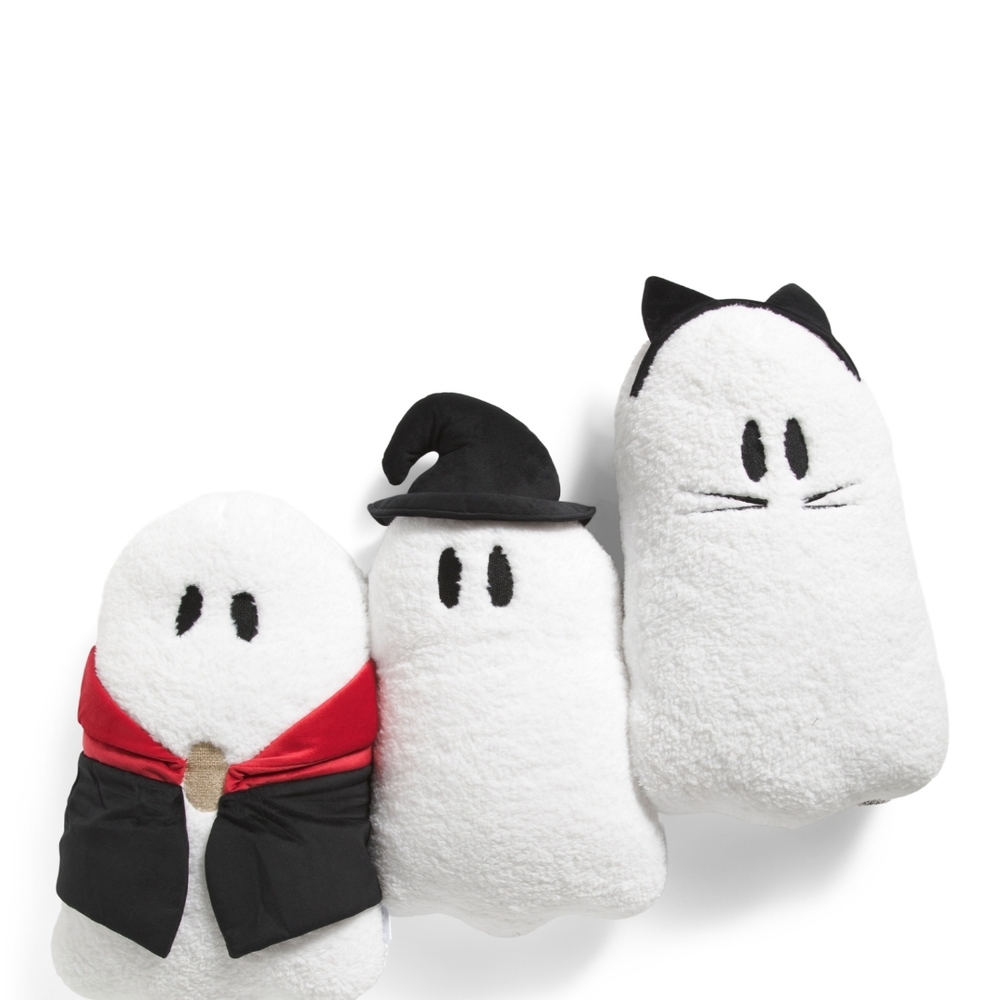 18" 3)pk Martha Stewart Ghost Costume Pillows Vampire Witch Black Cat Halloween